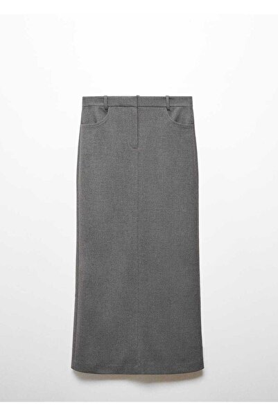 MANGO Woman Yırtmaçlı uzun etek