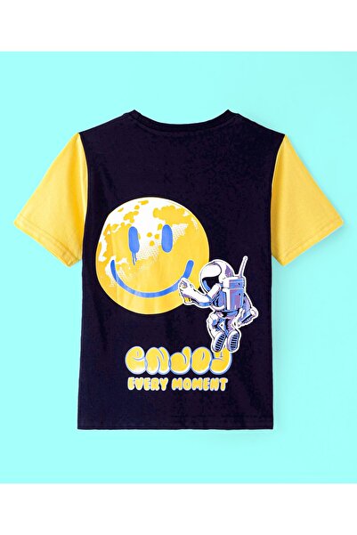 Ollington St. Ollington St. 100% Cotton Knit Half Sleeves T-Shirt & Joggers Set Space Theme  - Navy Blue & Yellow