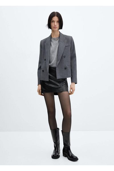 MANGO Woman Mini Animal Pattern Skirt