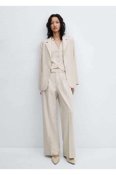MANGO Woman Pants of pleated fabric