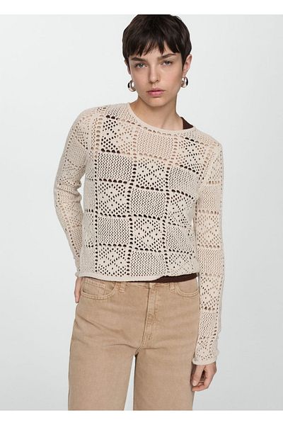MANGO Woman Häkelpullover mit durchbrochenem Detail