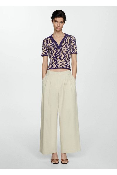 MANGO Woman Pulover cu gât polo
