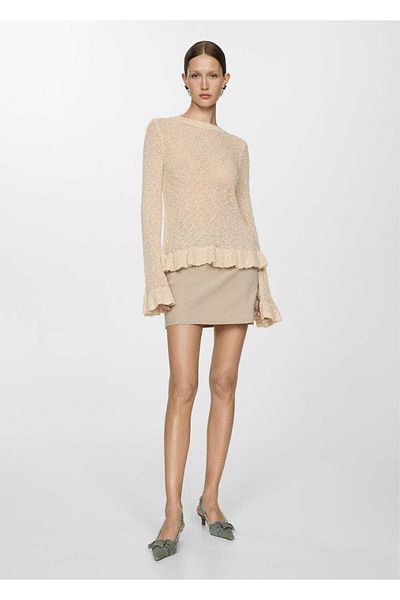 MANGO Woman Pullover mit Volants an den Enden