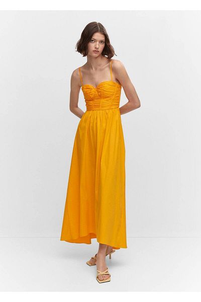 MANGO Woman Φόρεμα κορσέ με φουσκωτό