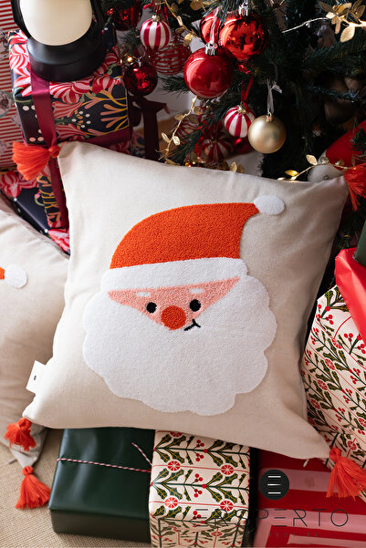 Ersperto غطاء وسادة مطرز من سلسلة عيد الميلاد والشتاء مقاس 43 × 43 سم