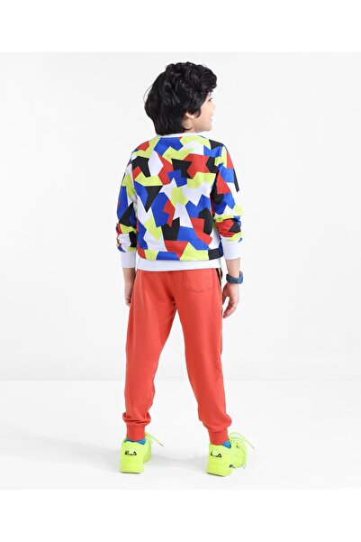 Ollington St. Ollington St. 100% Cotton Knit Full Sleeves T-Shirt & Joggers Set Abstract Design &  - Multicolor