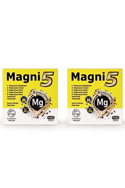 DR MÜYE Magnesium 5 Effective Forms 3 Months Supply 180 Capsules B6 Vitamin D Magni5 Bisglycinate Taurate Citrate Malate 2 Pack