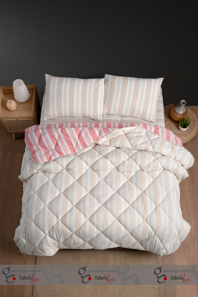 Fabric Box Value Stripe Двоспальний комплект постільної білизни з гумкою та н...