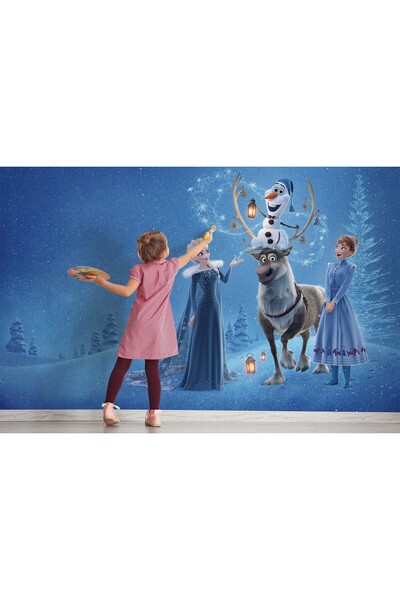 Tasarım Karlar Ülkesi Buzlar Kraliçesi Elsa Frozen Çocuk Odası Duvar Kağıdı