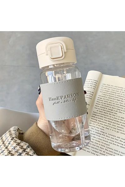 DANİSKA 1Pc 500ml Plastic Water Bottle with Straw and Cleaning Brush, Water Bottle