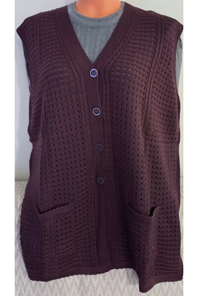 Anne Mother Seasonal Knitwear Vest - Er Clothing with Buttons and Double Pockets