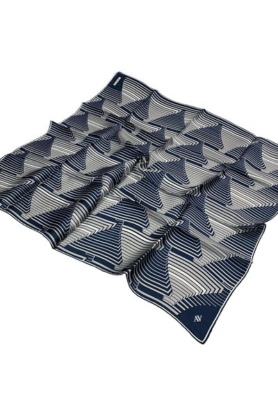 Armine Χειμερινό μεταξωτό κασκόλ 2025 - 9218-03 Navy Blue Grey Sura