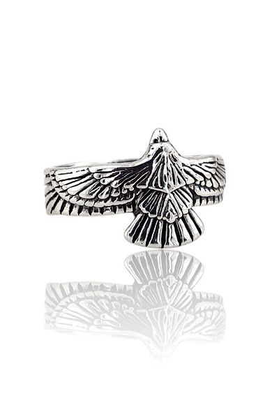Solfera Men's Ring - Protective, Ulu Eagle, Native American Mythological, Open Back Metal Rg069