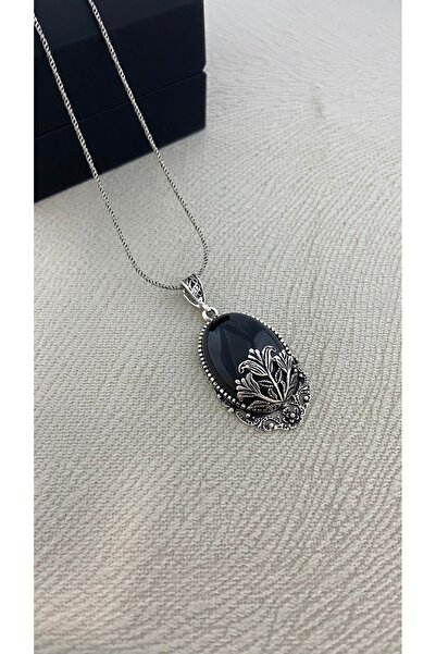 Midyat Artuklu Gümüşçülük Akik Taşlı Gümüş  Gümüş Kolye