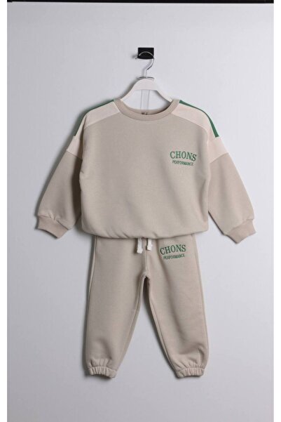 Butik Chons Baskılı Unisex Çocuk  Sweatshirt  Alt-üst Takım