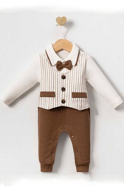 Cherub Baby Striped Vest Jumpsuit 100% Cotton Baby Boy Rompers