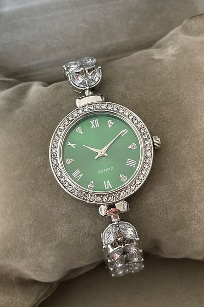 Leerybee Nla-210 Model Leaf Stone Detailed Women's Wristwatch