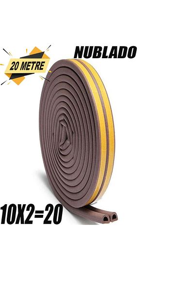 NUBLADO Adhesive 10X2=20 Meters (Brown) Door Window Tape Wick Cold Rubber Tapes.