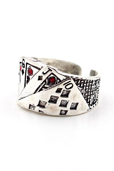 Solfera Royal Flush Poker Deck - Playing Card Metal Ring Rg070