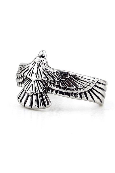Solfera Men's Ring - Protective, Ulu Eagle, Native American Mythological, Open Back Metal Rg069