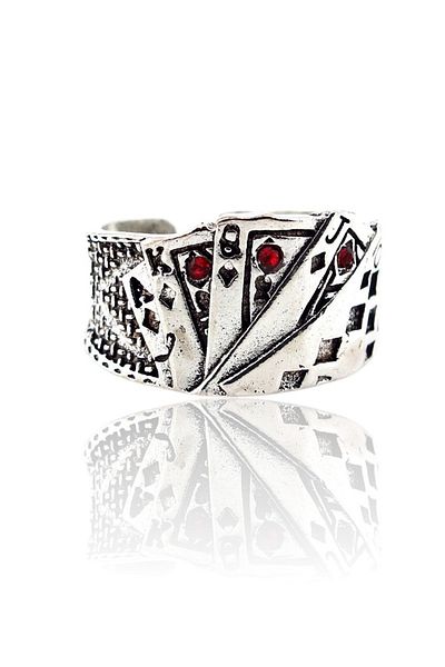 Solfera Royal Flush Poker Deck - Playing Card Metal Ring Rg070