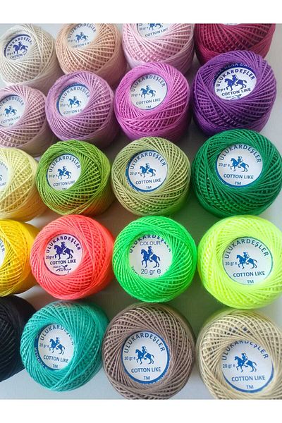 ULUKARDEŞLER İPEKYOLU Cotton Like Number 3 Punch Thread Set 1 (20 Colors X 20 Gr)
