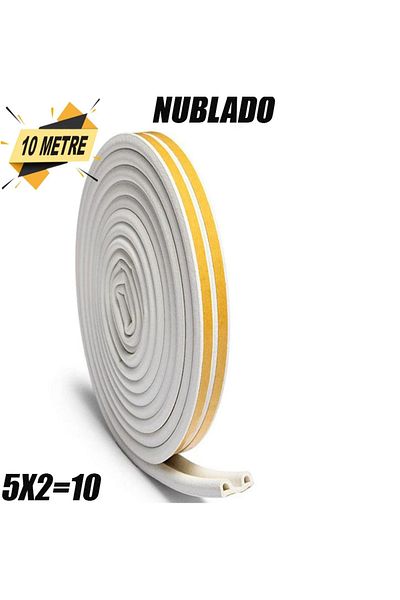 NUBLADO Adhesive 5X2=10 Meters (White) Door Window Tape Wick Cold Insulation Rubber Bands.