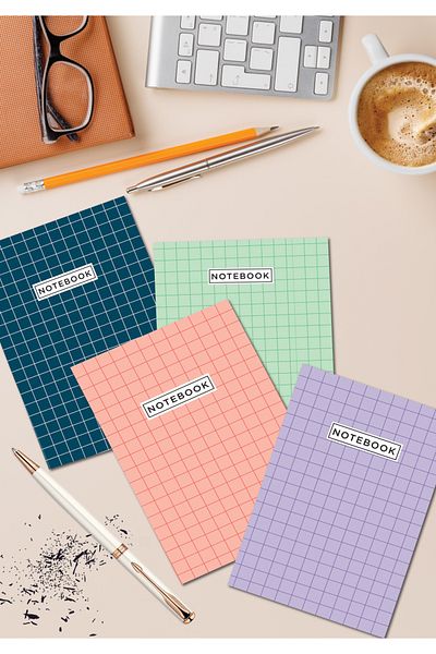 Fly Notes 13x20 cm 64 pagini Set caiete școlare în carouri - Seria pătrată de cadou pentru caiet de memorie