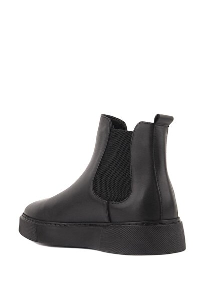 Shoetyle - Siyah Hakiki Deri Erkek Chelsea Bot - Siyah Taban - 250-041