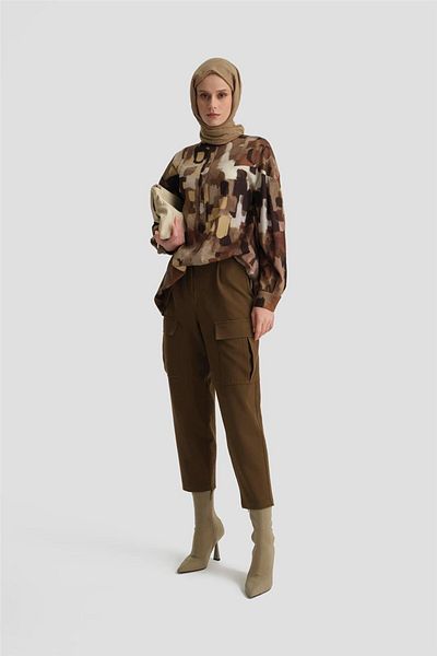 Armine Παντελόνι Khaki Gabardine - Μοντέλο 24k2705, Μπορεί να Συρθεί Η Μέση