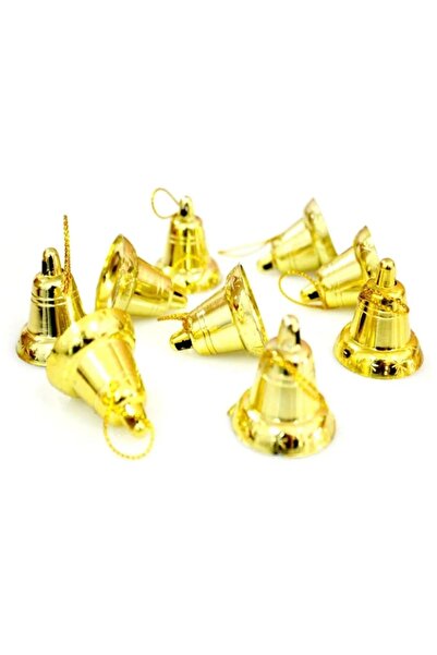 asöy Yılbaşı Ağacı Süsleme Seti Gold Renk Çan Süs 9 Adet Küçük Boy