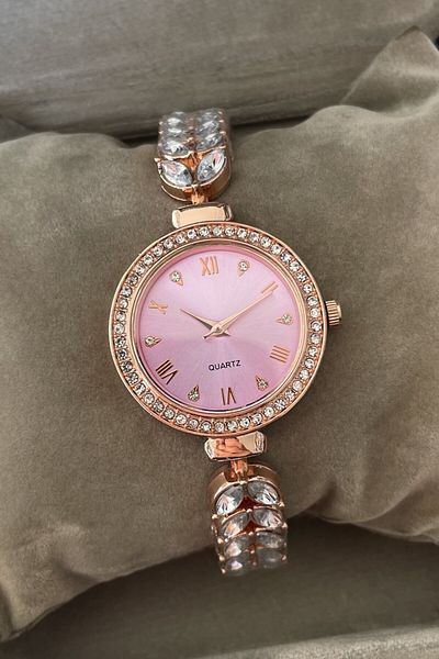 Leerybee Nla-210 Model Leaf Stone Detailed Women's Wristwatch