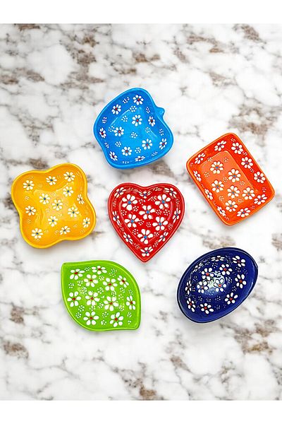 sharp&art Garden of Papaya - 6 Different Colors and Shapes of Breakfast, Sauce Bowl and Jam Bowls
