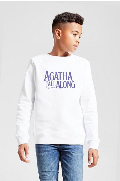 Tshirthane Παιδικό φούτερ Agatha All Along Lettern White 2 κορδόνι