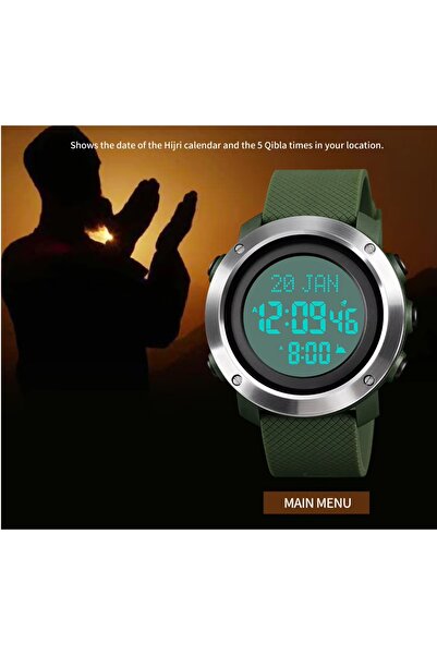 Skmei 1728 Ezan Kıble Göstergeli Dijital Kol Saati