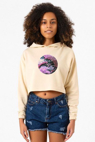 Tshirthane Linkin Park from Zero Beige Women's Crop Hoodie