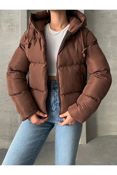 MEYASU Women's Black Hooded Puffer Jacket
