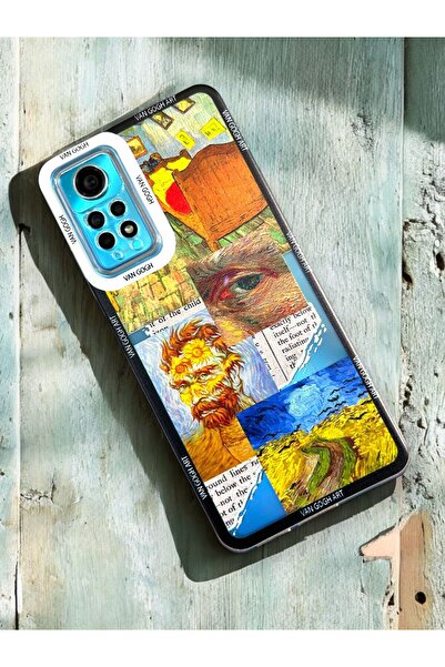 Merwish Xiaomi Redmi Note 11 Pro Uyumlu Van Gogh Desenli Kamera Korumalı Şeff...