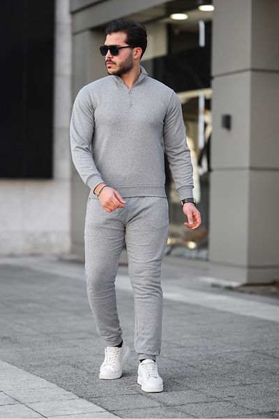 MODA Stand Collar Sweatshirt and Sweatpants Set - 3 Yarn Quality Fabric, Person Dream