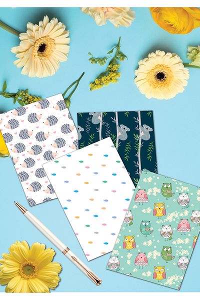 Fly Notes Set de 4 caiete cu rigle 13 X 20 cm 64 pagini Caiet de școală Caiet de memorie Caiet de cadou Seria Cool