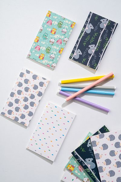Fly Notes Set 4 caiete cu dungi 10X15 cm 64 pagini Caiet școlar Mini caiet Caiet cadou Cool Series
