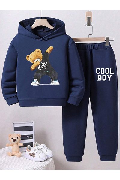 LUNAVISTA Bear 4 Printed Children's Oversize Tracksuit Set