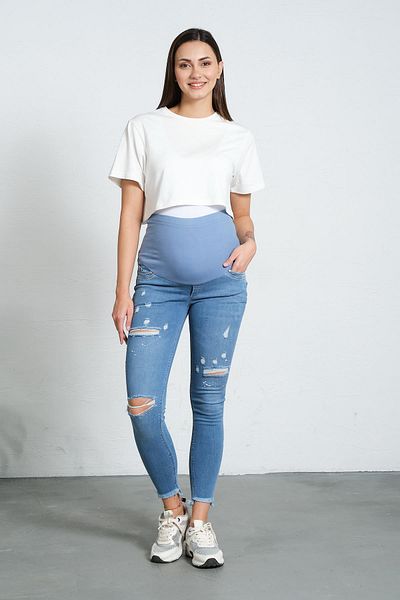 BUSA Insarcinata Ripped Skinny Model Jean Blue