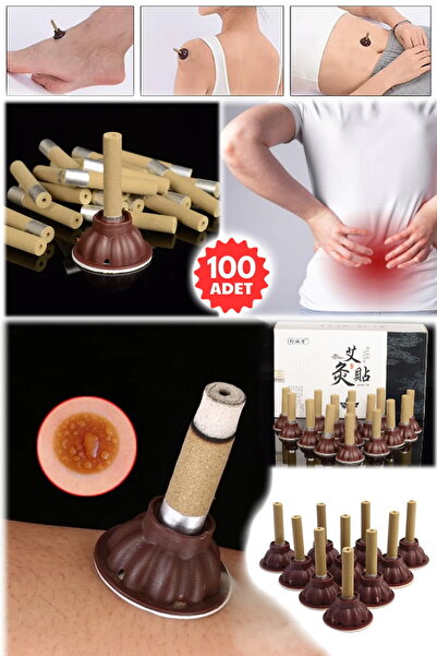 Munico 100 Adet Pelin Otu Masaj Stickerı Dumansız Rulo Moxibusti Tüpü Masaj Aleti Moxa Çubuğu Moxa Mum Ağrı