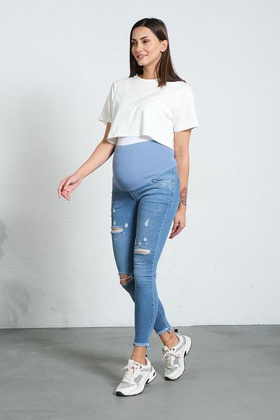 BUSA Insarcinata Ripped Skinny Model Jean Blue