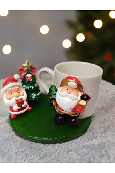 Mutlu Yeni yıl türk kahvesi fincan noel baba fincan