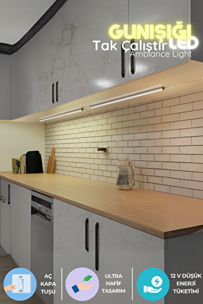 luciole Mutfak tezgah altı  led ışık bar  aç kapa günışığı yapışkanlı 1 metre...