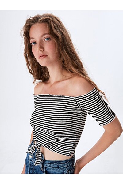 Ltb Off Shoulder Mixed T-shirt