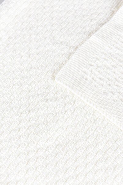 BabyCoco Knitwear Knitted Baby Blanket Ecru Tiny Plaids 85X85 cm