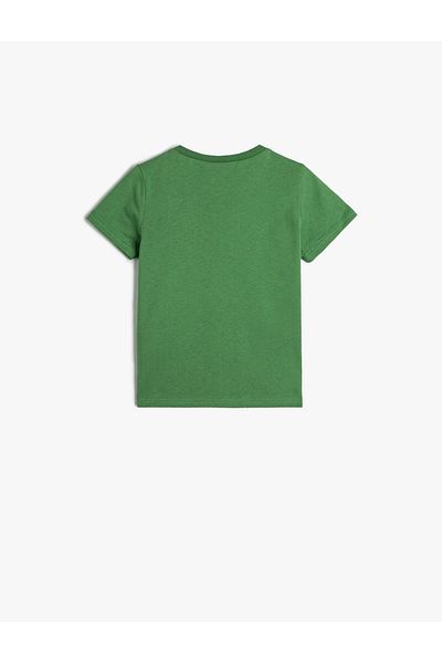 Koton T-Shirt Dinosaur Printed Short Sleeve Crew Neck Cotton